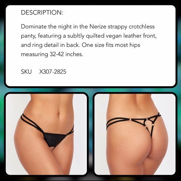 Daring Crotchless open Exposed bottom Crotchless panties Naughty Knicker unisex - Picture 1 of 16